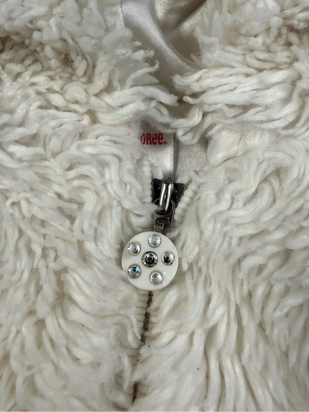 GYMBOREE Girls’ Vintage Faux Fur Zip Up‎ Sleeveless Hoodie Y2K Inspired Size S